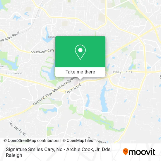 Signature Smiles Cary, Nc - Archie Cook, Jr. Dds map