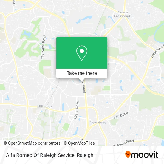 Alfa Romeo Of Raleigh Service map
