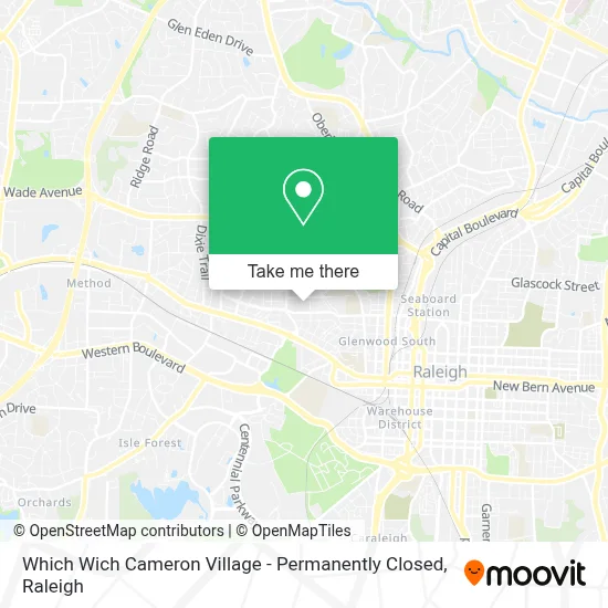 Which Wich Cameron Village - Permanently Closed map