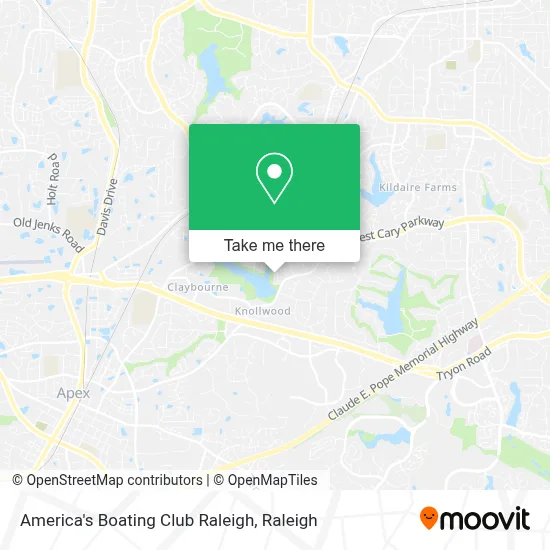 America's Boating Club Raleigh map