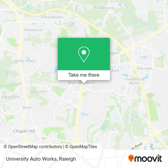 University Auto Works map