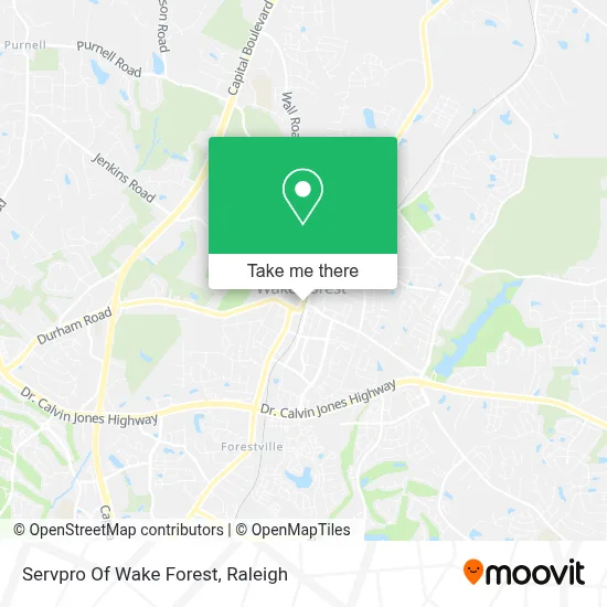 Servpro Of Wake Forest map