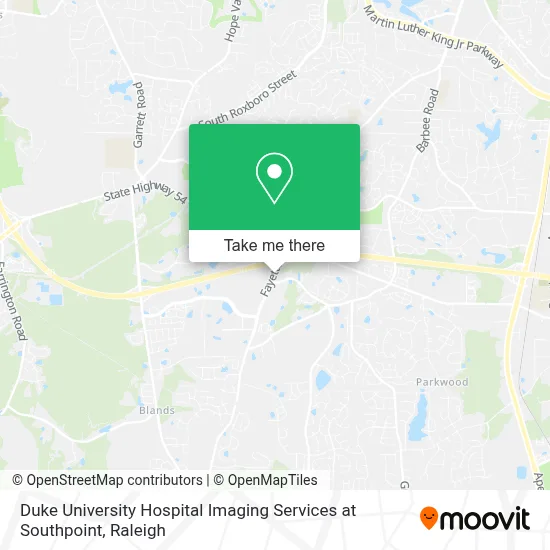 Duke University Hospital Imaging Services at Southpoint map