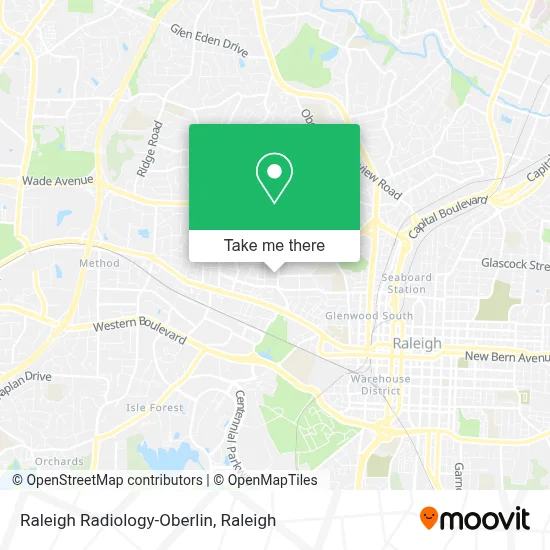 Raleigh Radiology-Oberlin map