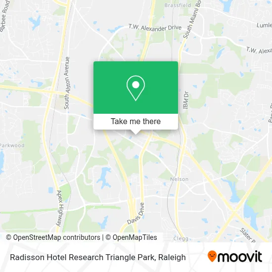 Radisson Hotel Research Triangle Park map