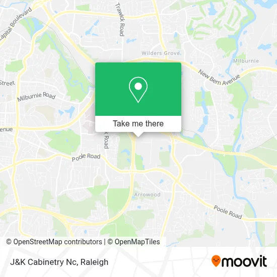 J&K Cabinetry Nc map