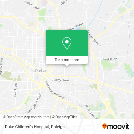 Duke Children's Hospital map