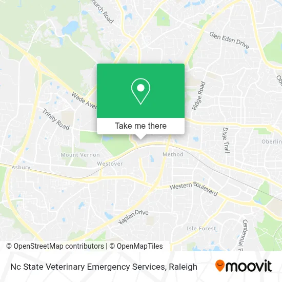 Nc State Veterinary Emergency Services map