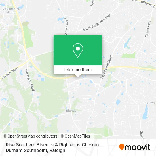 Rise Southern Biscuits & Righteous Chicken - Durham Southpoint map