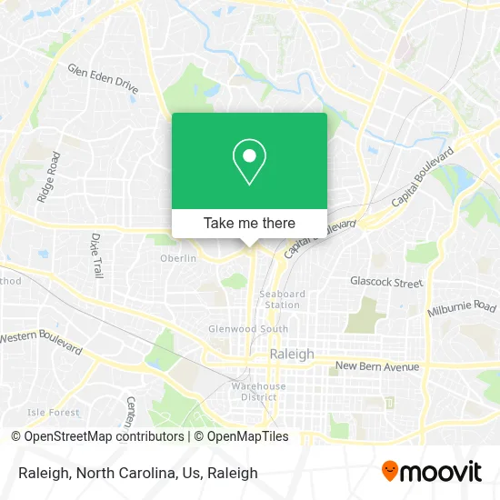 Raleigh, North Carolina, Us map