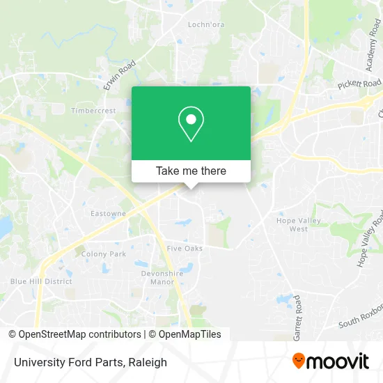 University Ford Parts map