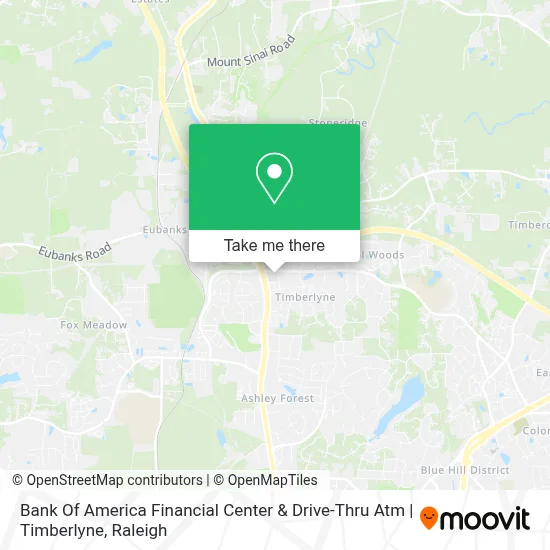 Bank Of America Financial Center & Drive-Thru Atm | Timberlyne map