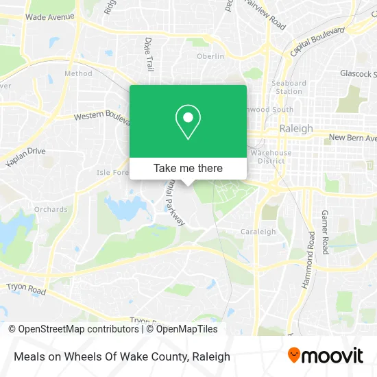 Meals on Wheels Of Wake County map