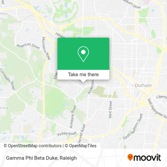 Gamma Phi Beta Duke map