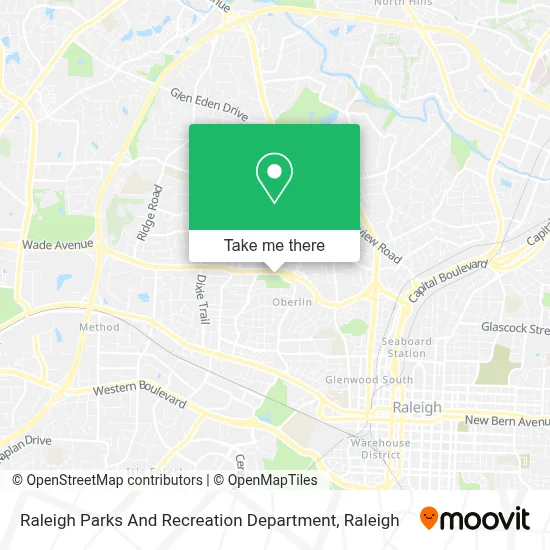 Raleigh Parks And Recreation Department map
