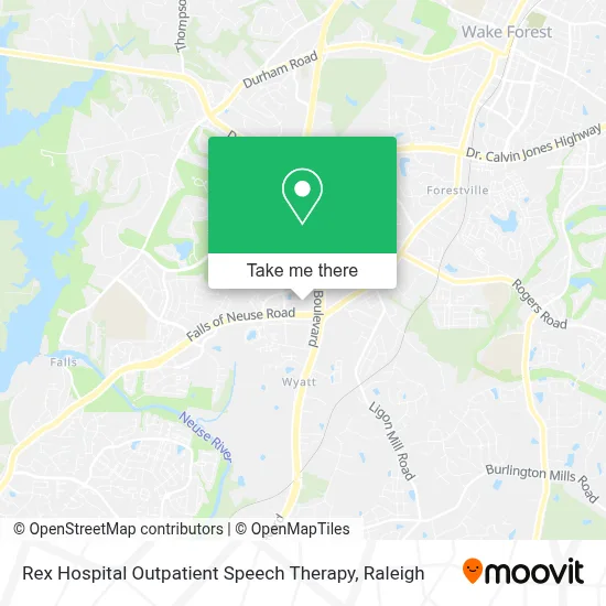 Rex Hospital Outpatient Speech Therapy map