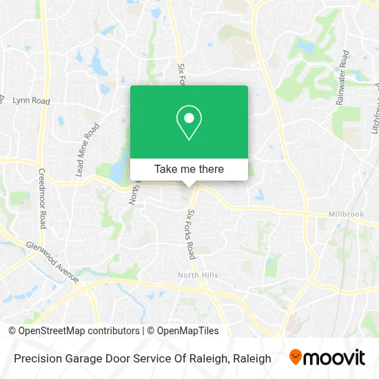 Precision Garage Door Service Of Raleigh map