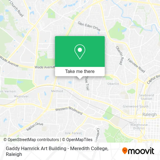 Gaddy Hamrick Art Building - Meredith College map