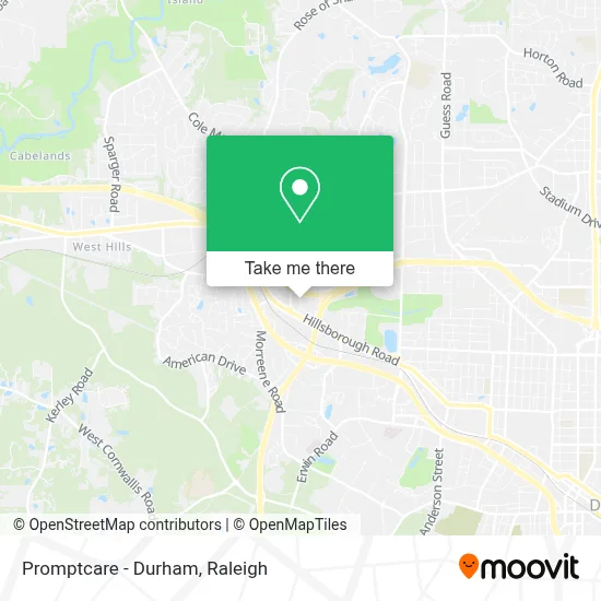 Promptcare - Durham map