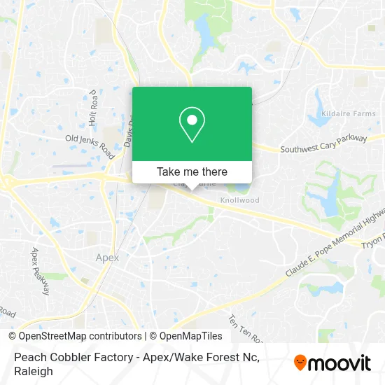 Peach Cobbler Factory - Apex / Wake Forest Nc map