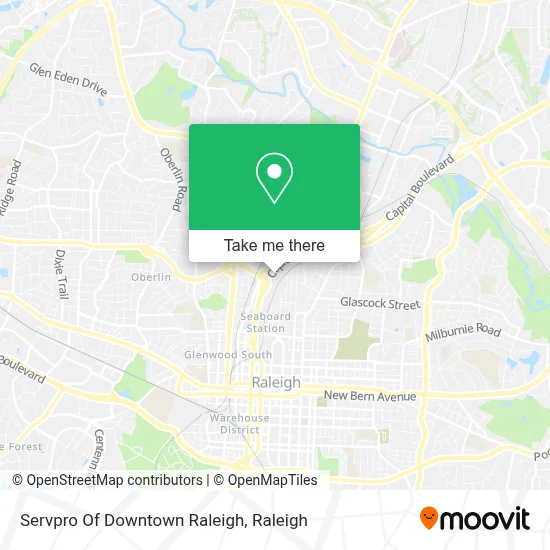 Servpro Of Downtown Raleigh map