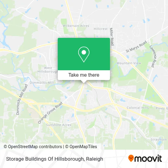 Storage Buildings Of Hillsborough map