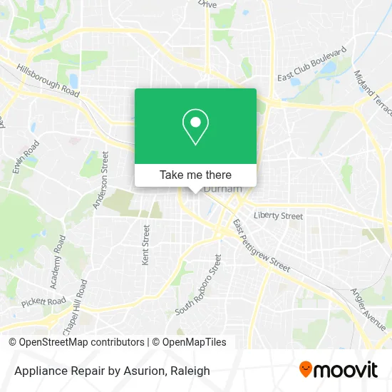 Appliance Repair by Asurion map