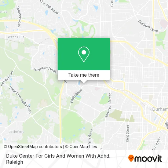 Duke Center For Girls And Women With Adhd map
