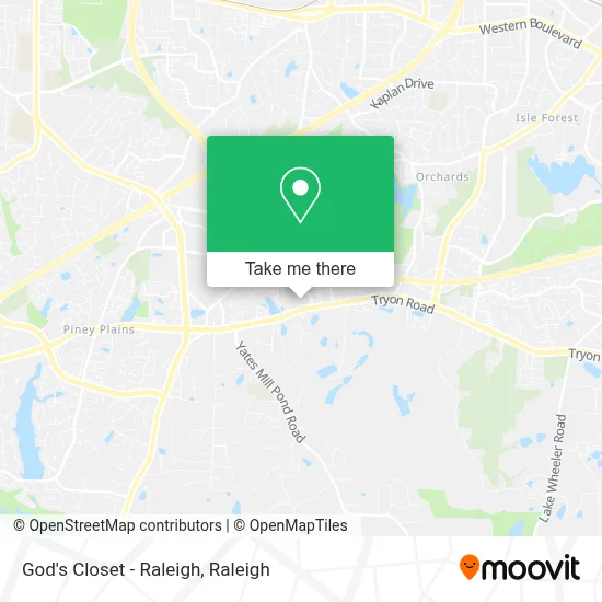 God's Closet - Raleigh map