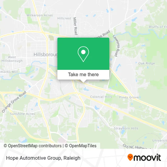Hope Automotive Group map
