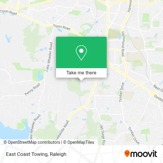 East Coast Towing map