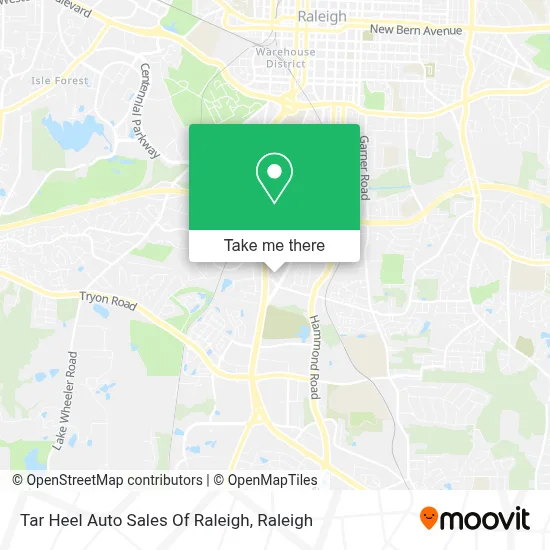 Tar Heel Auto Sales Of Raleigh map