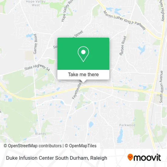 Duke Infusion Center South Durham map