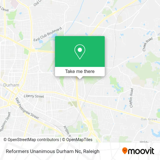 Reformers Unanimous Durham Nc map