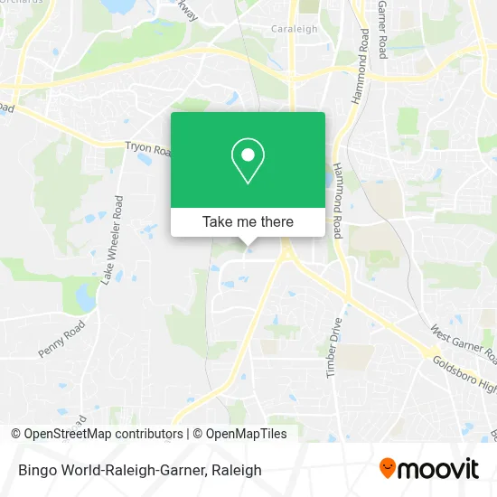 Bingo World-Raleigh-Garner map