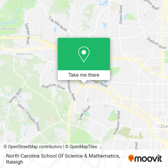 North Carolina School Of Science & Mathematics map