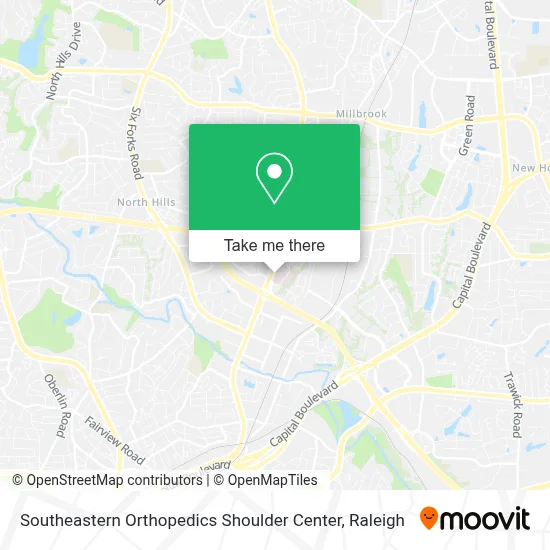 Southeastern Orthopedics Shoulder Center map