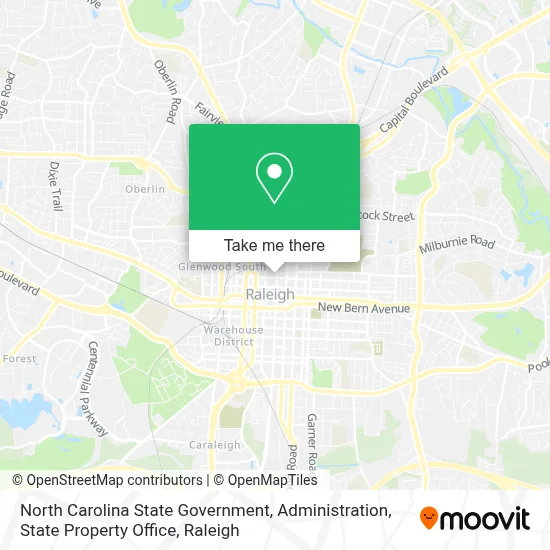 North Carolina State Government, Administration, State Property Office map