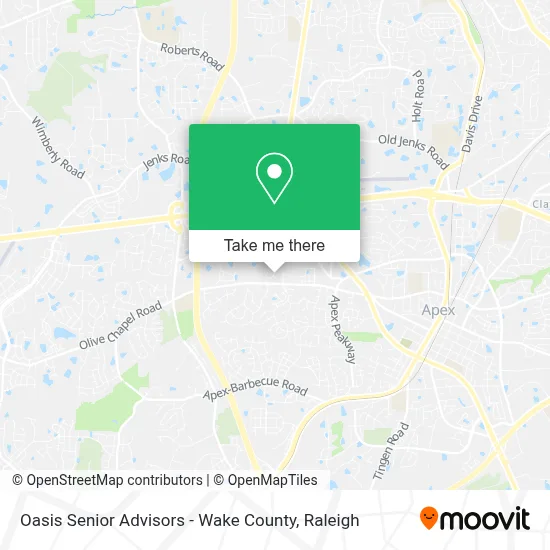 Oasis Senior Advisors - Wake County map