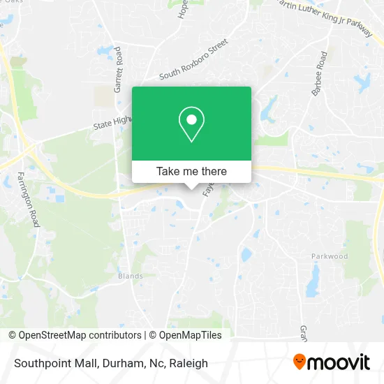 Southpoint Mall, Durham, Nc map