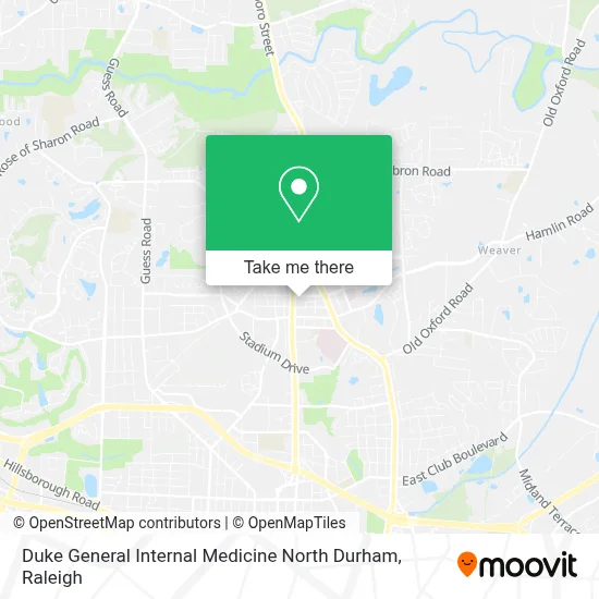 Duke General Internal Medicine North Durham map