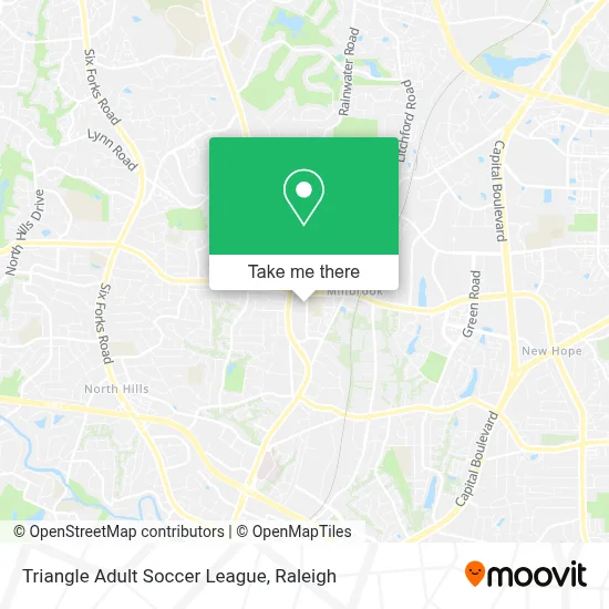 Triangle Adult Soccer League map