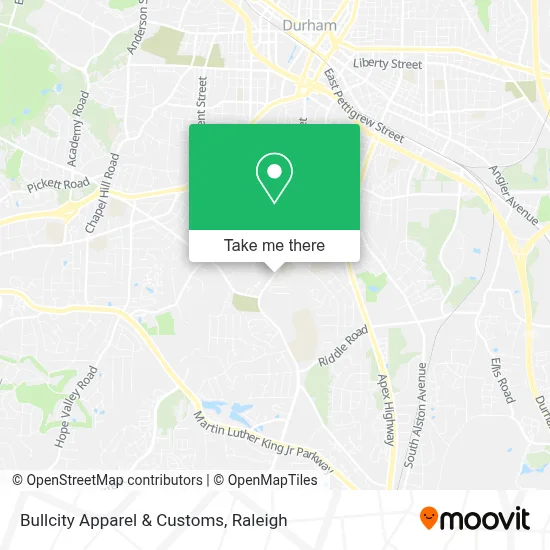 Bullcity Apparel & Customs map