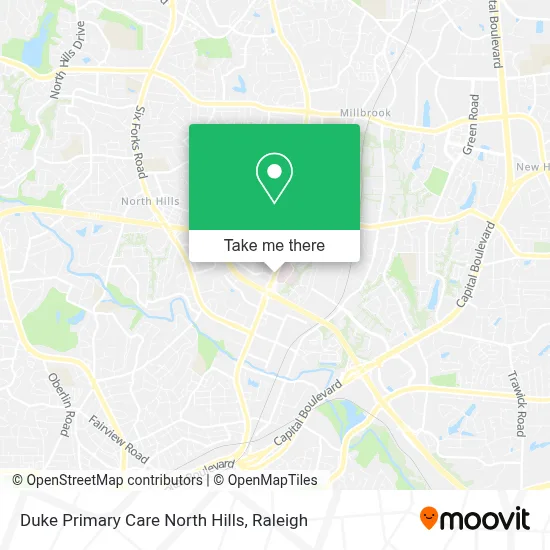 Duke Primary Care North Hills map