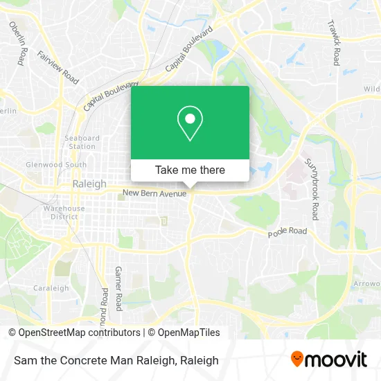 Sam the Concrete Man Raleigh map