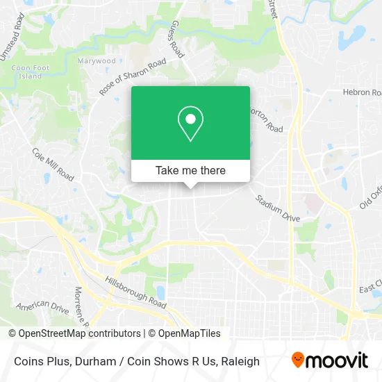 Coins Plus, Durham / Coin Shows R Us map
