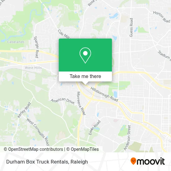 Durham  Box Truck Rentals map