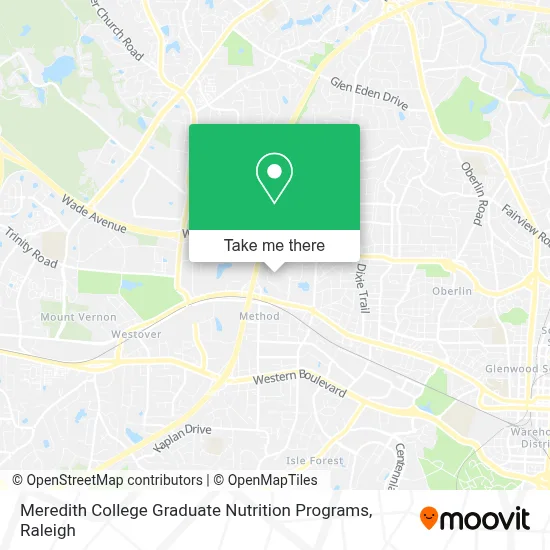 Meredith College Graduate Nutrition Programs map