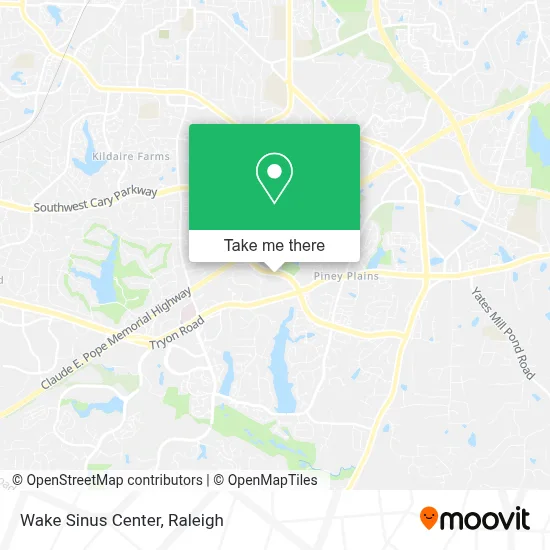 Wake Sinus Center map