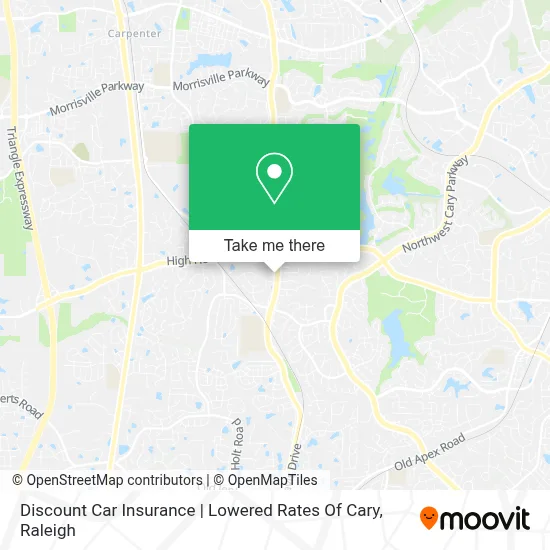 Discount Car Insurance | Lowered Rates Of Cary map
